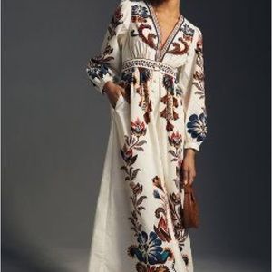 Farm Rio x Anthropologie v-neck maxi dress